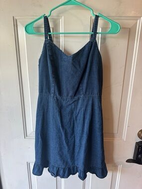 Old Navy Blue Denim Ruffle-Hem Sundress